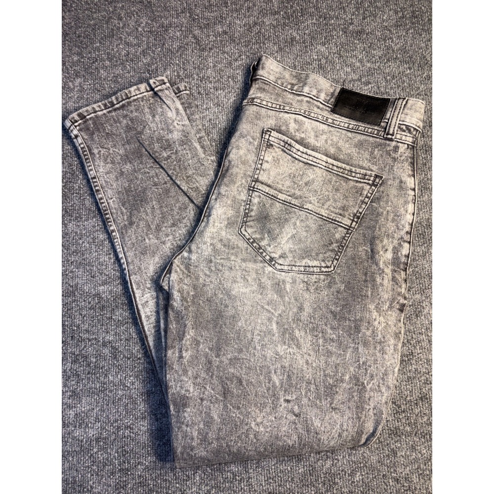 I.N.C International Concepts Jeans Men 40 Gray Denim Acid Wash Grunge Skinny Fit